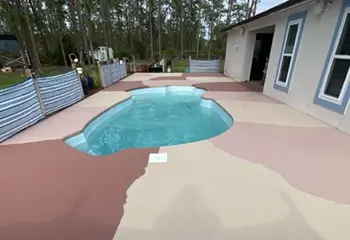 Decorative concrete installation showcasing design options