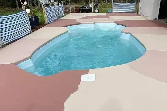 Decorative concrete installation showcasing design options