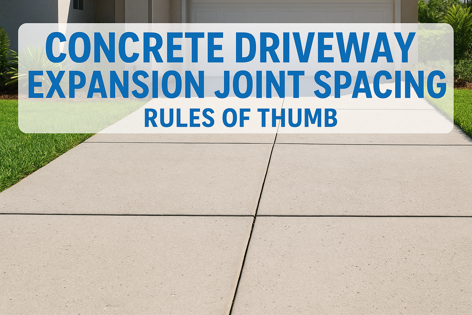 Concrete Driveway Expansion Joint Spacing: Rules Of Thumb