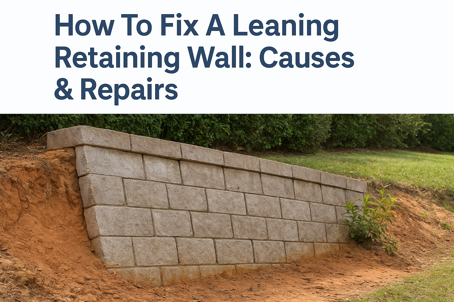 How To Fix A Leaning Retaining Wall: Causes & Repairs