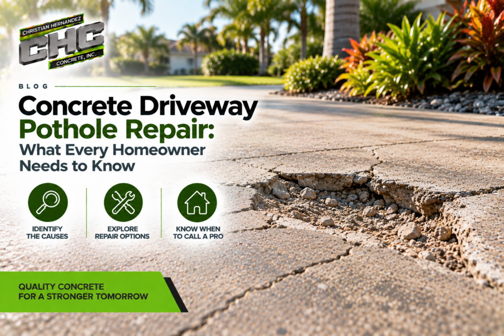 Concrete Driveway Pothole Repair Featured Image