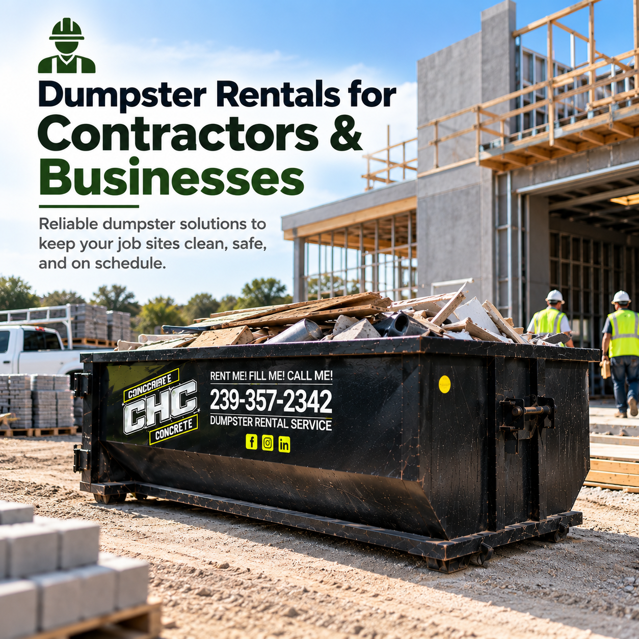 Dumpster rental for contractors and businesses in Southwest Florida